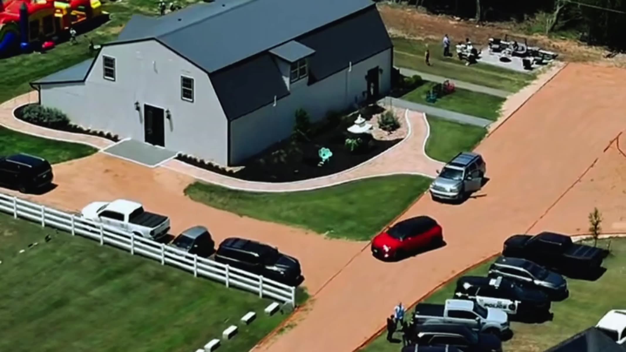 Aerial close-up of the venue front