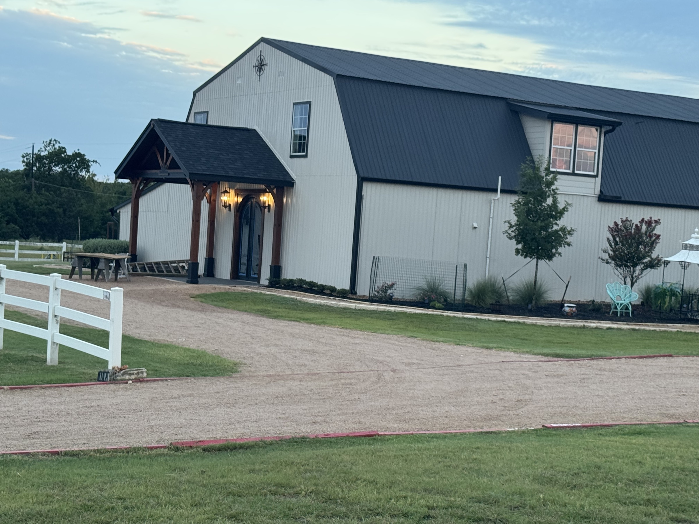 The Everyday Life Events and Design barndominium entrance.