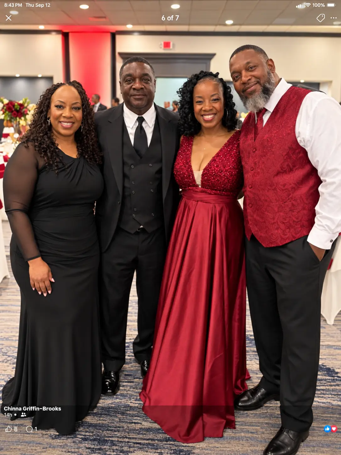 Rosemary and Phil Burkes celebrating with family